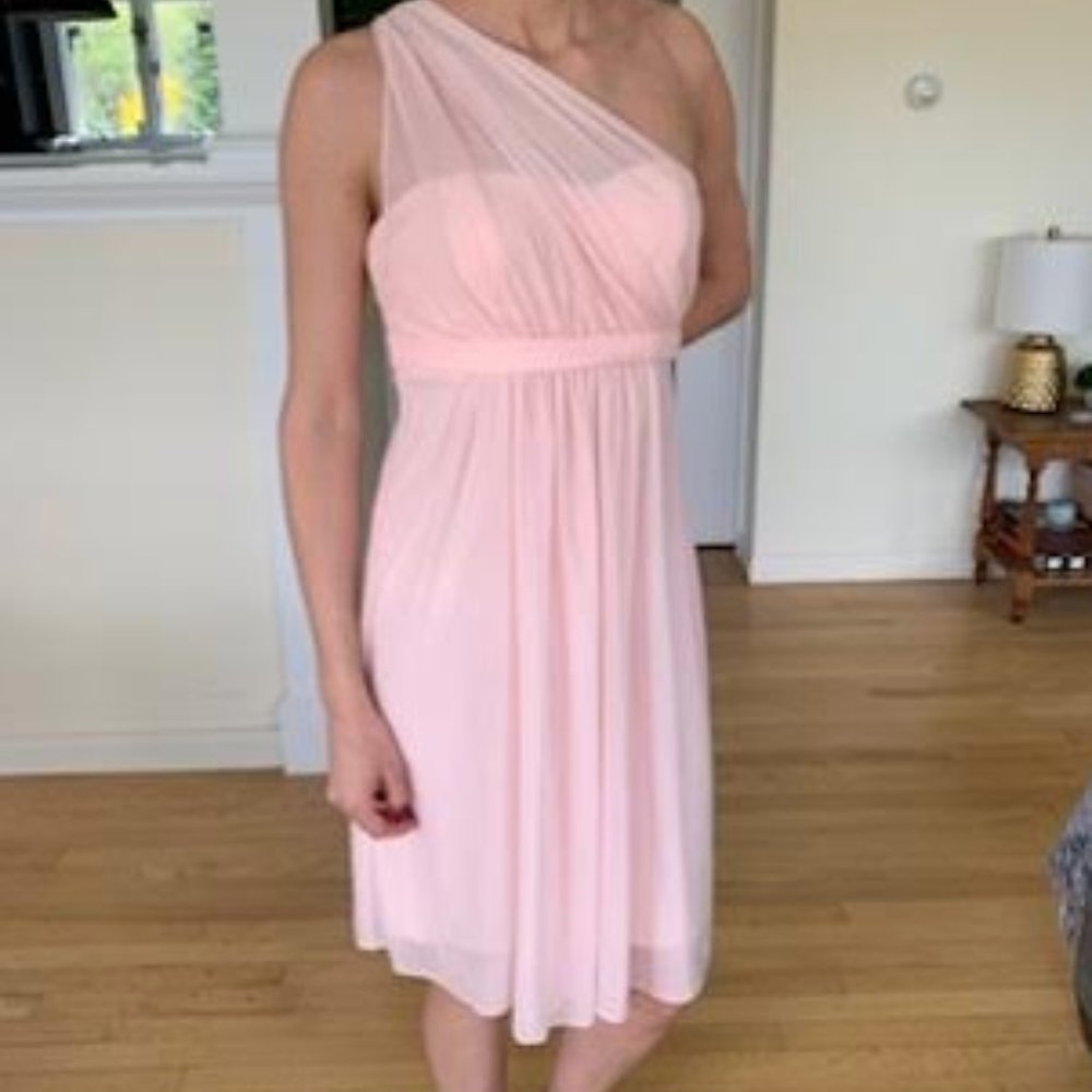 Blush Pink One Shoulder Dress